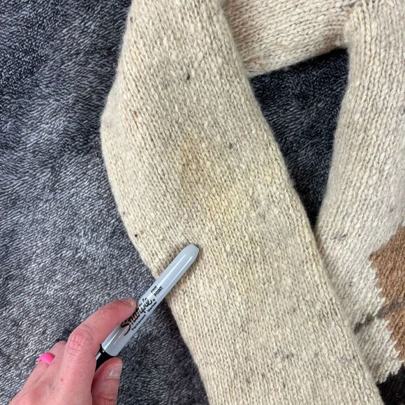 Vtg Eddie Bauer 100% Wool Full Zip Jacket Sweater Mock Neck Knitted Women's S - Picture 4 of 12